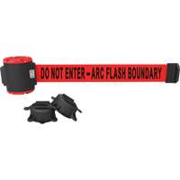 Wall Mount Barrier, Plastic, Magnetic Mount, 30', Red Tape - Banner Stakes MH5011
