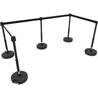 Ensemble de cinq montants pour barri&egrave;re PLUS, Plastique, 42" h, Ruban Noir, Longueur du ruban 15' - Banner Stakes PL4504