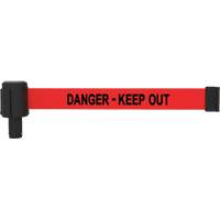 Cassette de banni&egrave;re PLUS, Danger; Keep Out, 15', Ruban Rouge - Banner Stakes PL4048