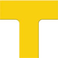 Marqueur robuste pour le sol Tough-Mark, T, 6" lo x 6" la, Jaune, Poly&eacute;thyl&egrave;ne - Accuform NMC PTP207YL