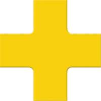Tough-Mark Heavy-Duty Floor Marking, Cross, 6" L x 6" W, Yellow, Polyethylene - Accuform NMC PTP212YL