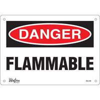 "Flammable" Sign, 7" x 10", Plastic, English - Zenith Safety Products 