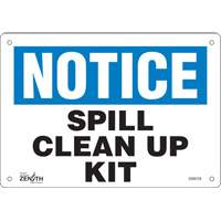 "Spill Clean Up Kit" Sign, 7" x 10", Aluminum, English - Zenith Safety Products 
