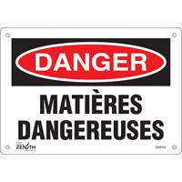 Enseigne Mati&egrave;res Dangereuses, 7" x 10", Plastique, Français - Produits de sécurité Zenith 