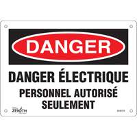 Enseigne Personnel Autoris&eacute; Seulement, 7" x 10", Plastique, Français - Produits de sécurité Zenith 