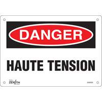 Enseigne Haute Tension, 7" x 10", Plastique, Français - Produits de sécurité Zenith 