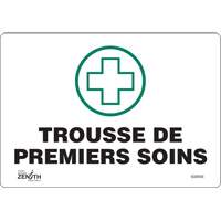 Enseigne Premiers Soins, 7" x 10", Vinyle, Français avec pictogramme - Produits de sécurité Zenith 