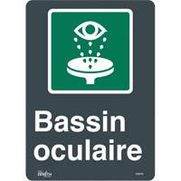 Enseigne Bassin Oculaire, 14" x 10", Vinyle, Français avec pictogramme - Produits de sécurité Zenith 
