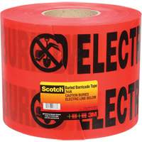 Scotch&reg; Buried Barricade Tape, English, 6" W x 1000' L, 4 mils, Black on Red - 3M 368