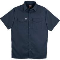 Chemise de travail &agrave; manches courtes en tissu crois&eacute; avec boutons-pression, Hommes, 5T-Grand, Bleu marin - Big Bill 237/OS-R-NAY-5X