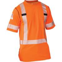 T-shirt &agrave; manches courtes haute visibilit&eacute; Polartec Power Grid, Polyester, Petit, Orange - Big Bill RT54HVK5-R-ORA-S