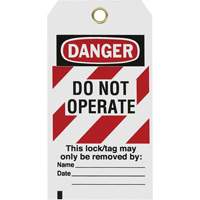&eacute;tiquettes de s&eacute;curit&eacute; Do Not Operate, Polyester, 3" la x 5-3/4" h, Anglais - Brady CST1134