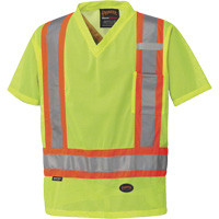 5997 T-shirt de s&eacute;curit&eacute; &agrave; haute visibilit&eacute;, Polyester, 2T-Grand, Jaune lime haute visibilit&eacute; - Pioneer V1050360-2XL