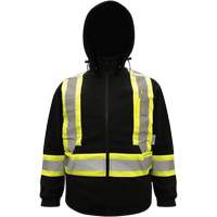 High-Visibility Hoodie, Polyester, Black, Small - Viking 6420BK-S