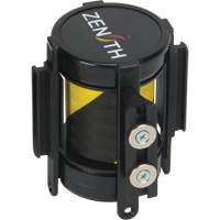 Cassette de ruban magn&eacute;tique pour barri&egrave;re de contr&ocirc;le des foules personnalis&eacute;e, 7', Ruban Noir et jaune - Produits de sécurité Zenith 