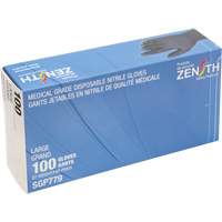 Gants jetables de calibre m&eacute;dical r&eacute;sistants &agrave; la perforation, Grand, Nitrile, 5 mils, Sans poudre, Noir, Classe 2 - Produits de sécurité Zenith 