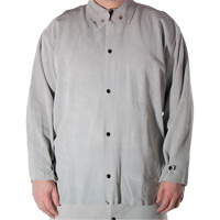 Veste de soudage en cuir de vache refendu, Cuir, Grand, Gris - Natpro G9030-L