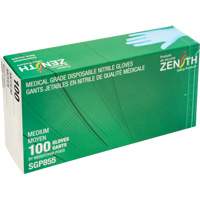 Gants jetables de calibre m&eacute;dical r&eacute;sistants &agrave; la perforation, Moyen, Nitrile, 3,5 mils, Sans poudre, Bleu, Classe 2 - Produits de sécurité Zenith 
