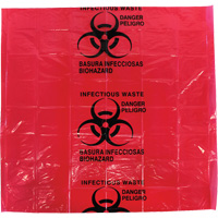 Dynamic Hazardous Waste Bags, Infectious Waste, 24" L x 24" W, 12 microns - PIP Global Safety FA21100850