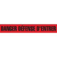 Ruban pour barricade "Danger D&eacute;fense D'Entrer", Français, 3" la x 1000' lo, 2 mils, Noir/rouge - Incom Top Tape & Label BT5012