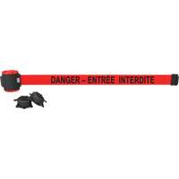 Barri&egrave;re &agrave; fixation murale, Plastique, Fixation magn&eacute;tique, 30', Ruban Rouge - Banner Stakes MH5017