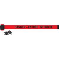 Barri&egrave;re &agrave; fixation murale, Plastique, Fixation magn&eacute;tique, 7', Ruban Rouge - Banner Stakes MH7017