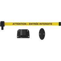 Syst&egrave;me de montage mural pour barri&egrave;re PLUS, Plastique, Fixation par vis, 15', Ruban Jaune - Banner Stakes PL4148