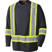 6997 Chandail de s&eacute;curit&eacute; &agrave; manches longues, Polyester, T-Grand, Noir - Pioneer V1051270-XL