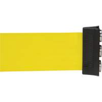 Barri&egrave;re &agrave; fixation murale avec ruban magn&eacute;tique, Acier, Fixation par vis, 12', Ruban Jaune - Produits de sécurité Zenith 