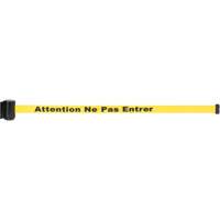 Wall Mount Barrier with Magnetic Tape, Steel, Screw Mount, 7', Yellow Tape - Zenith Safety Products 