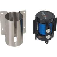 Barri&egrave;re &agrave; fixation murale avec ruban magn&eacute;tique, Acier, Fixation par vis, 7', Ruban Bleu - Produits de sécurité Zenith 