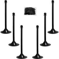 Light-Duty Stanchion & Chain Kit, 41" High, Black - Mr. Chain 71003-6