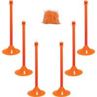 Light-Duty Stanchion & Chain Kit, 41" High, Orange - Mr. Chain 71012-6