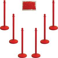 Trousse de poteaux et chaîne pour service moyen, Hauteur de 40", Rouge - Mr. Chain 71105-6