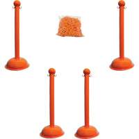 Trousse de poteaux et chaîne pour service lourd, Hauteur de 41", Orange - Mr. Chain 71312-4
