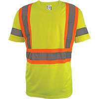Short Sleeve Safety T-Shirt, Polyester, 2X-Large, High Visibility Lime-Yellow - Coolworks TS1104 LYL 2XL