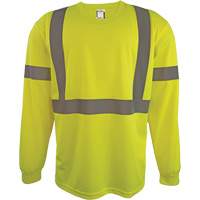 Long Sleeve Safety Shirt, Polyester, 2X-Large, High Visibility Lime-Yellow - Coolworks TS1203 LYL 2XL