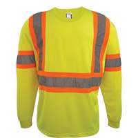Long Sleeve Safety Shirt, Polyester, 2X-Large, High Visibility Lime-Yellow - Coolworks TS1204 LYL 2XL
