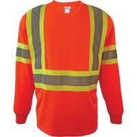 Long Sleeve Safety Shirt, Polyester, 2X-Large, High Visibility Orange - Coolworks TS1204 ORG 2XL