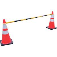 Retractable Cone Bar, 7'2" Extended Length, Black/Yellow - Zenith Safety Products 