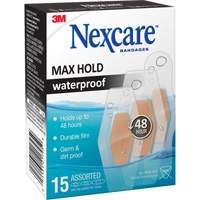 Pansements imperm&eacute;ables &agrave; tenue maximale Nexcare, Assorti, Plastique, St&eacute;rile - 3M MHW-15-CA