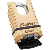 ProSeries&reg; Shrouded Combination Padlock, Brass, Solid Brass, 2-1/4" Width - Master Lock 1177D