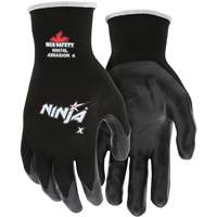 Ninja&reg; Coated Gloves, Medium, Bi-Polymer Coating, 15 Gauge, Nylon/Lycra&reg; Shell - Mcr Safety N9674M