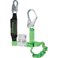 Miller&reg; StretchStop&reg; Shock-Absorbing Lanyard, 6', Locking Rebar Hook Center, Locking Snap Hook Leg Ends, Polyester - PIP Global Safety M1FSFR-TS6C