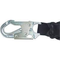 Miller&reg; HP Shock-Absorbing Lanyard, 4', Locking Rebar Hook Center, Locking Snap Hook Leg Ends, Polyester - PIP Global Safety M2FSFR-WS4C