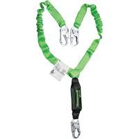 Miller&reg; StretchStop&reg; Shock-Absorbing Lanyard, 6', Locking Snap Hook Center, Locking Snap Hook Leg Ends, Polyester - PIP Global Safety M2FSFS-TS6C
