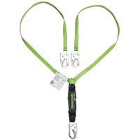 Miller&reg; HP Shock-Absorbing Lanyard, 4', Locking Snap Hook Center, Locking Snap Hook Leg Ends, Polyester - PIP Global Safety M2FSFS-WS4C
