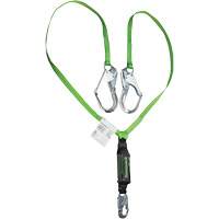 Miller&reg; HP Shock-Absorbing Lanyard, 6', Locking Rebar Hook Center, Locking Snap Hook Leg Ends, Polyester - PIP Global Safety M2ASAR-WS6C