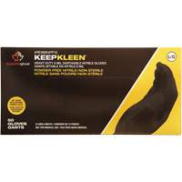 Gants jetables KeepKleen, Grand, Nitrile, 8 mils, Sans poudre, Noir - Superior Glove Works Ltd. RD8BNPF12-L