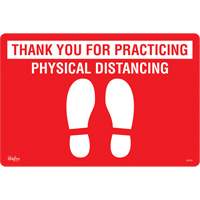 "Physical Distancing" Floor Sign, Adhesive, English with Pictogram - Zenith Safety Products 